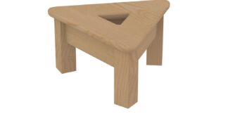 Dreibein Hocker Schemel aus Holz, Hartholz, Esche, stabil und kippelsicher, geölt NEU