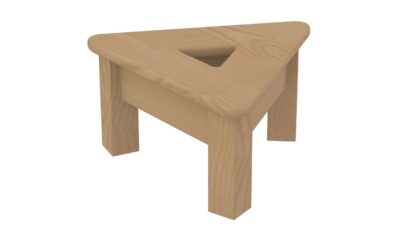 Dreibein Hocker Schemel aus Holz, Hartholz, Esche, stabil und kippelsicher, geölt NEU