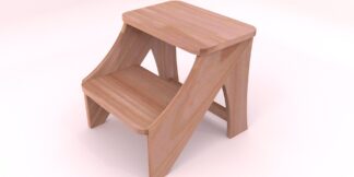 Hocker Zwei Stufen Schemel aus Holz, Hartholz, Buche , stabil und kippelsicher, geölt NEU