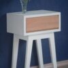 Design Kommode Nachttisch Buche, weiß klein mit Schublade NEU