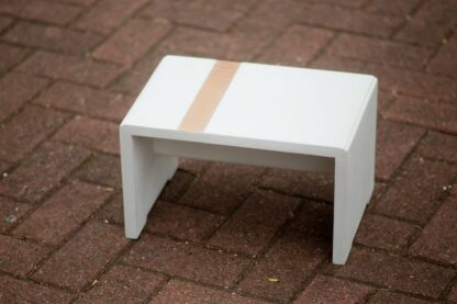 Hocker Schemel aus Holz, Hartholz, Buche , stabil und kippelsicher, weiß NEU