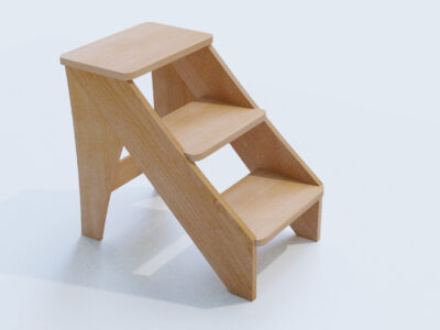 Hocker Drei Stufen Schemel aus Holz, Hartholz, Buche, elegant, stabil und kippelsicher, geölt NEU