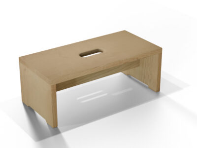 breiter Hocker Schemel "Stephan" aus Holz, Hartholz, Esche, stabil und kippelsicher, geölt NEU